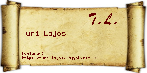 Turi Lajos névjegykártya
